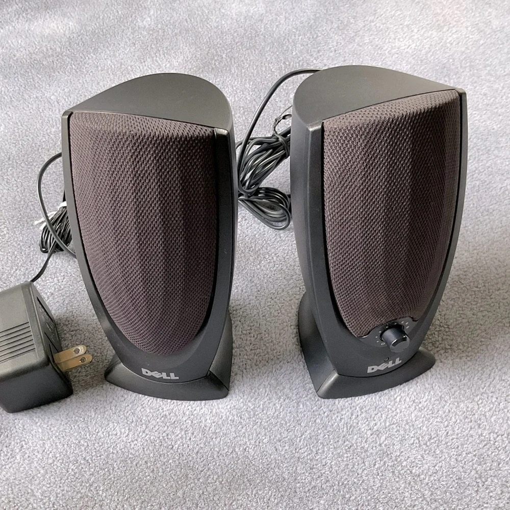 Duo DELL Plug In Speakers- Model A215 - With All Cords And Power Cord